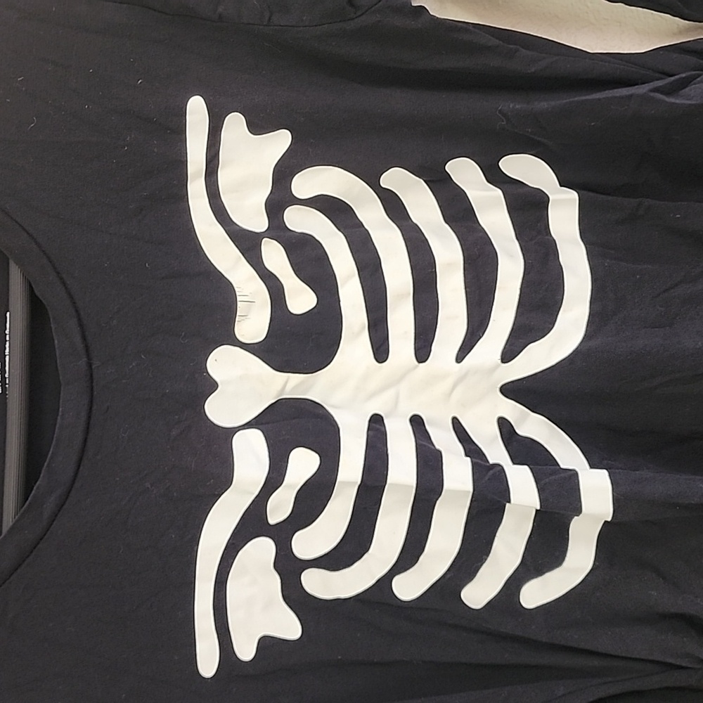 MOTHERHOOD Maternity Black Skeleton TOP Tee Mommy Baby Graphic Halloween, Size M - Picture 3 of 6